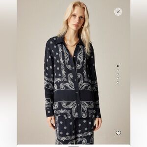 JCrew Jules classic-fit shirt in bandana print Sz 10